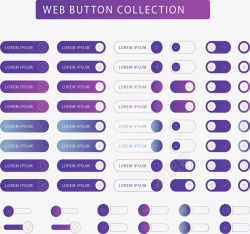紫色渐变网页按钮矢量图素材
