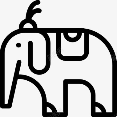 海里哺乳动物马戏团里的大象图标图标