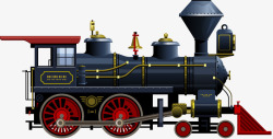 3D立体复古蒸汽火车三维图矢量图素材