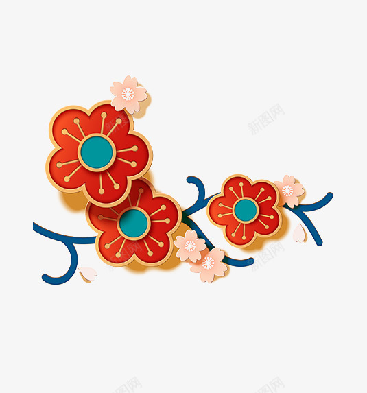 3D微立体红色花朵png免抠素材_88icon https://88icon.com 3D 微立体 粉色 红色 花朵 花瓣 装饰 黄斑