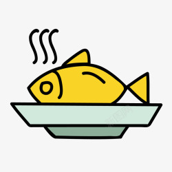 抽象鱼类黄色美食鱼类高清图片