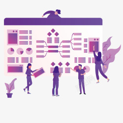 紫色信息扁平插画矢量图素材