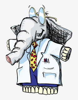 大象的医生卡通动物医生高清图片
