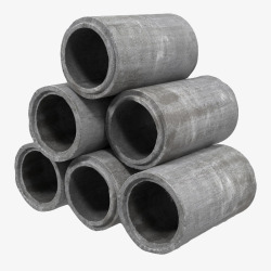 灰色立起水泥管三排圆形灰色水泥管高清图片
