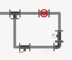 手绘扁平化运输管道素材