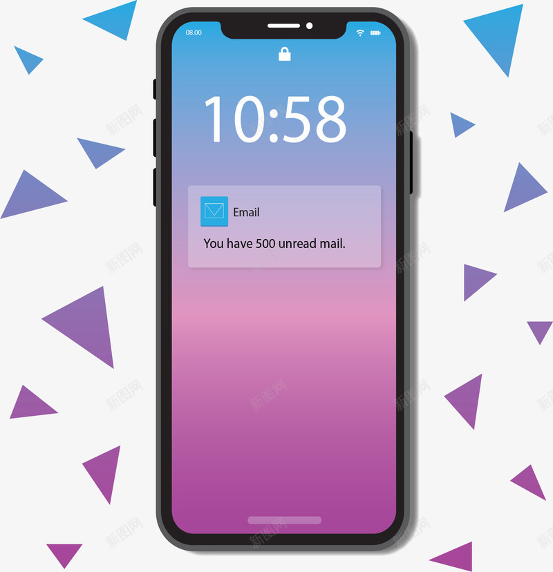 紫色三角苹果手机矢量图ai免抠素材_88icon https://88icon.com X iPhone 手机 手机模型 矢量png 紫色三角 苹果手机 矢量图