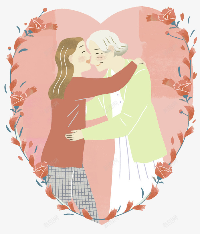 手绘可爱插画母亲节与妈妈拥抱插png免抠素材_88icon https://88icon.com 可爱 妈妈 手绘 手绘可爱插画母亲节与妈妈拥抱插图免费下载 拥抱插图 插画 母亲节 爱心 花边插图
