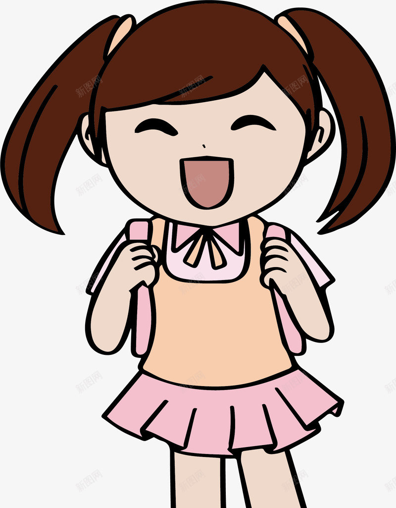 双马尾的小女孩矢量图eps免抠素材_88icon https://88icon.com 去上学 双马尾 可爱女孩 小女孩 开学季 矢量png 矢量图