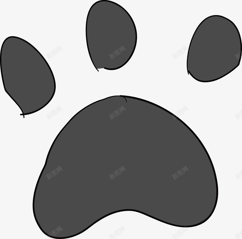 可爱手绘灰色猫爪印png免抠素材_88icon https://88icon.com 卡通猫爪印 可爱 手绘 灰色 爪印 猫 猫咪 猫爪