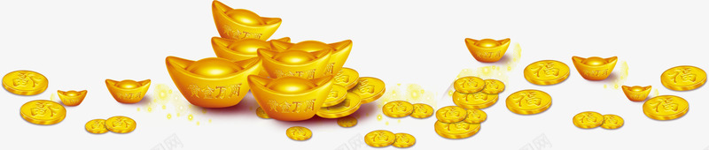 金色中国风元宝钱币png免抠素材_88icon https://88icon.com 元宝 装饰图案 财源滚滚 财运 金元宝 金色钱币