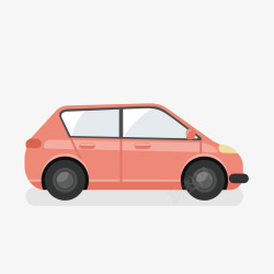 粉色圆角汽车元素矢量图素材