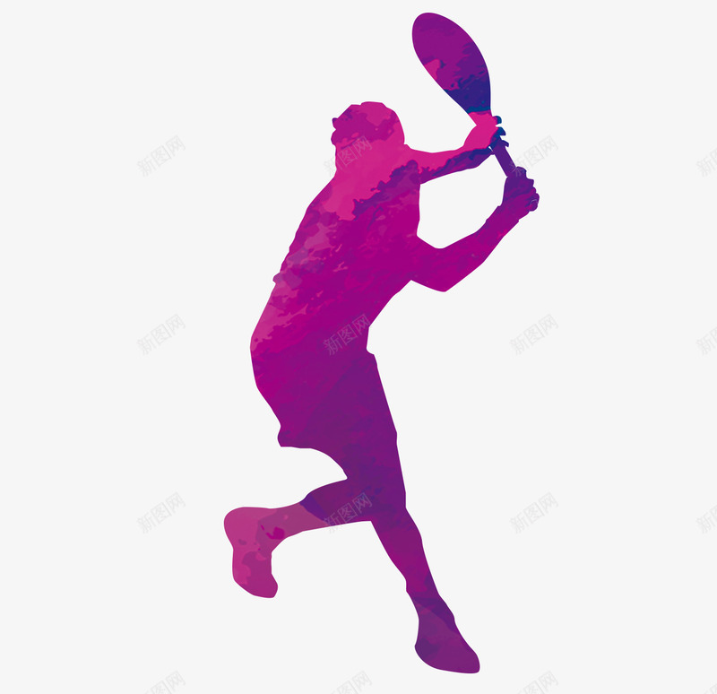 打网球剪影png免抠素材_88icon https://88icon.com 比赛 球拍 紫色 运动