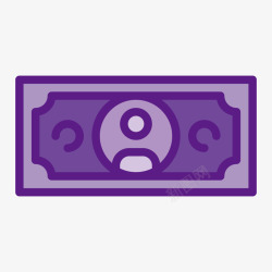 紫色手绘纸币元素矢量图素材