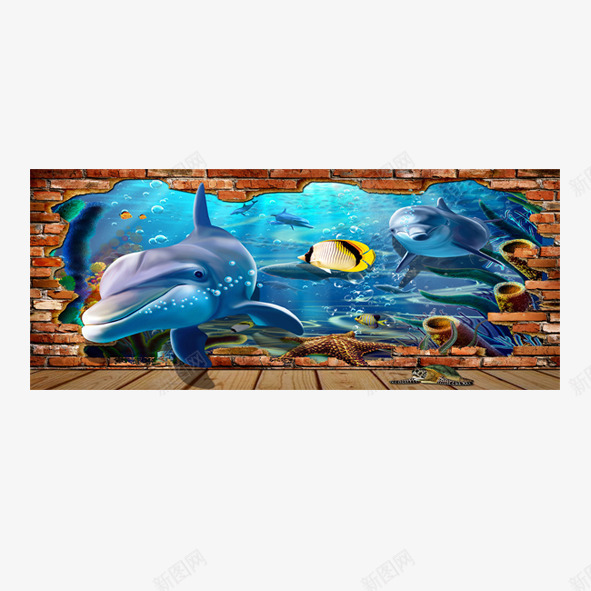 卡通海洋背景psd免抠素材_88icon https://88icon.com 3D 动物 卡通 海洋 海豚 立体 背景
