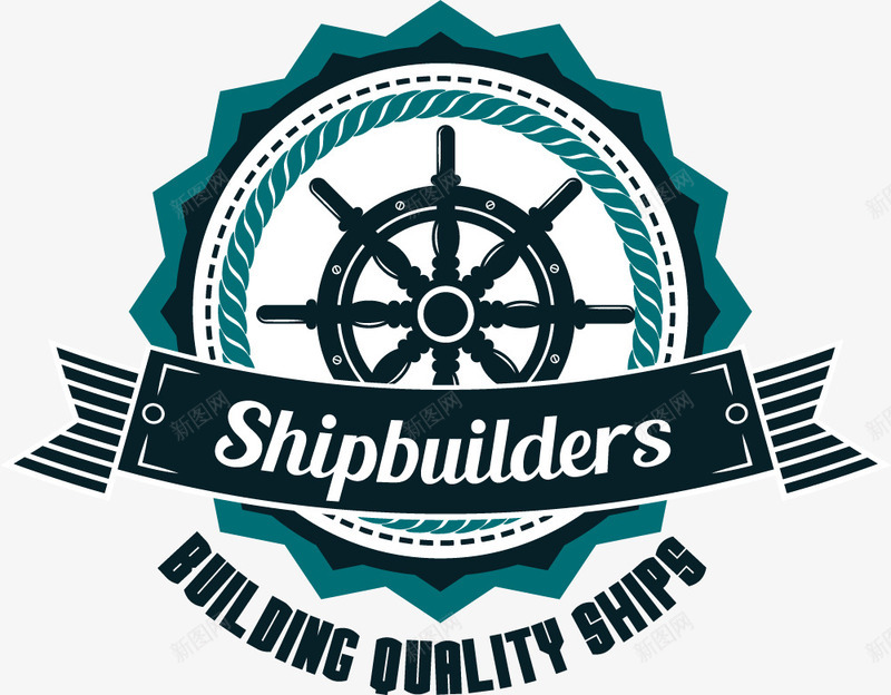 造船公司标签png免抠素材_88icon https://88icon.com Shipbuilders 免抠PNG 卡通 品质船只 船舵标签 英文 贴纸 轮船 造船工程