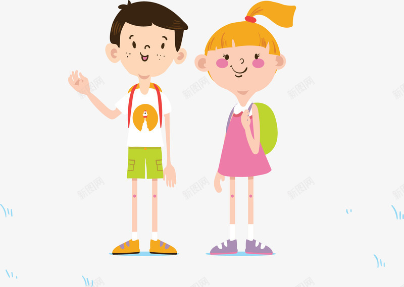 开学啦可爱小学生矢量图ai免抠素材_88icon https://88icon.com 可爱学生 学生 小学生 开学啦 开学日 矢量png 矢量图