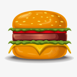 彩色圆弧汉堡食物元素矢量图素材