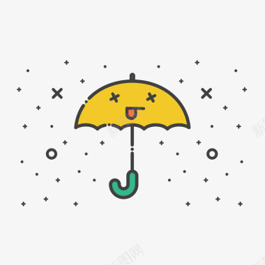 卡通手机图标矢卡通雨伞图标图标