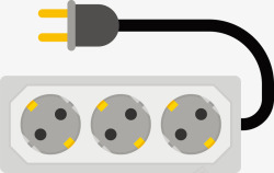 充电口一个灰色充电排插矢量图高清图片