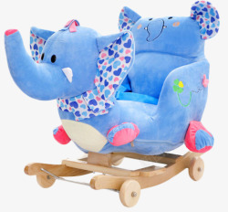 蓝色大象摇摇车素材