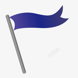 蓝紫色飘逸的旗帜矢量图素材