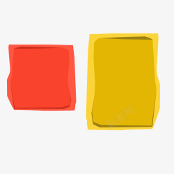 红黄色边框立体不规则图形素材