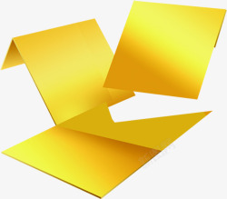 三片不规则黄色渐变纸片素材