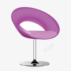 紫色圆椅子吧台座椅矢量图素材
