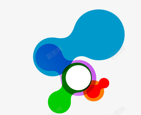 logo设计彩色叠加液滴状不规则几何图标图标