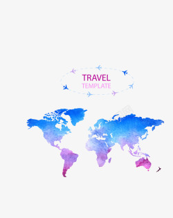 蓝紫色世界地图蓝紫色旅游世界地图矢量图高清图片