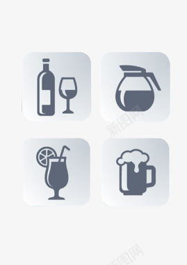 韩国饮品2017年灰色极简饮品图标图标