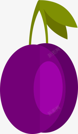 紫色简约卡通李子素材
