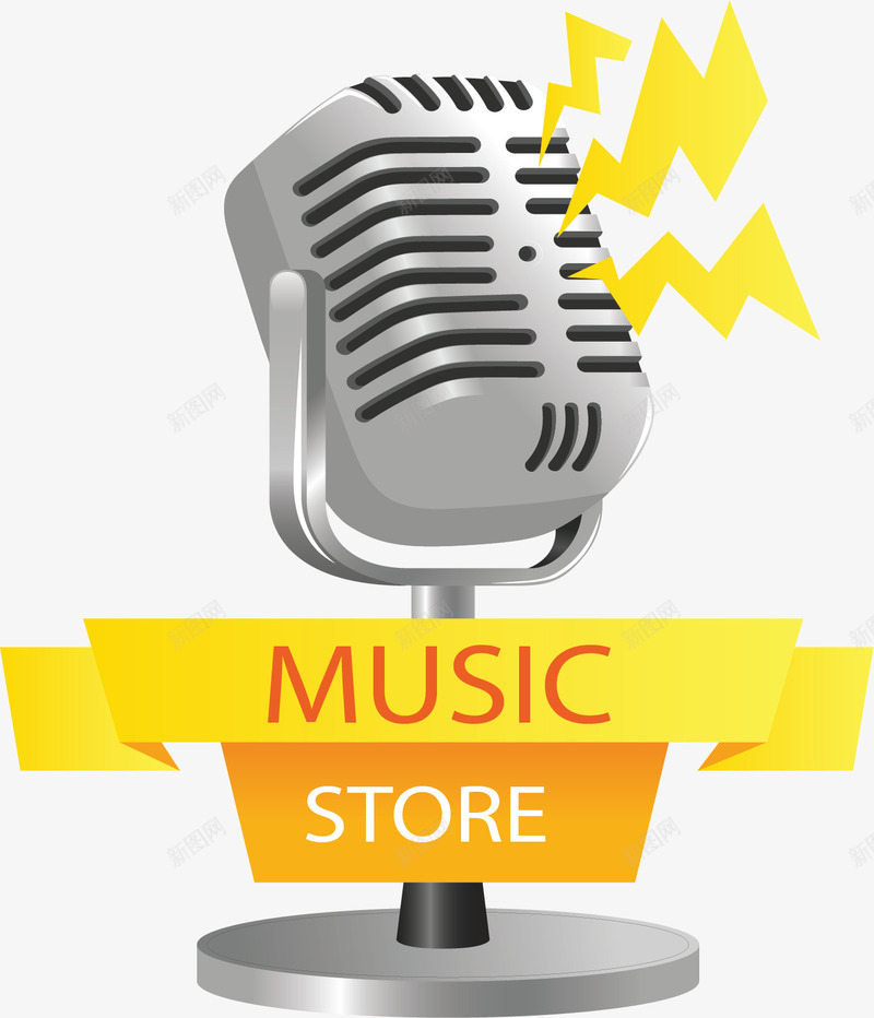 灰色麦克风音乐商店矢量图ai免抠素材_88icon https://88icon.com 灰色麦克 矢量png 音乐 音乐商店 音乐节 麦克 矢量图