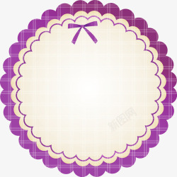 花型标签圆形紫色标签高清图片