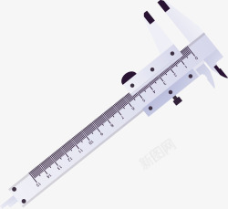 游标卡尺PNG一个灰色游标卡尺矢量图高清图片