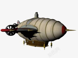 3D战斗飞艇模型素材