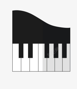 黑白大气钢琴矢量图素材