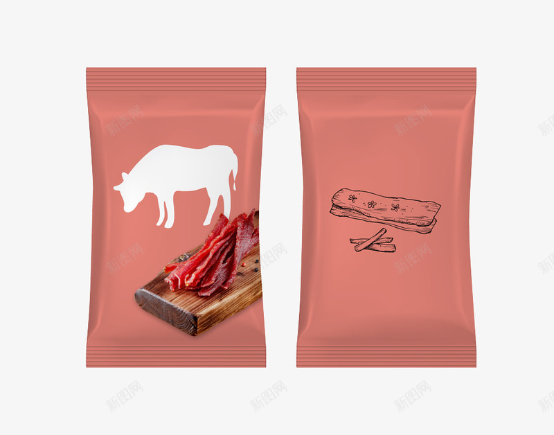 棕色的牛肉干包装png免抠素材_88icon https://88icon.com 动物 包装 棕色 牛肉 简易 美味 轻便 食品