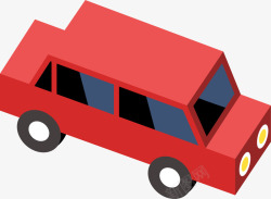 手绘红色汽车卡车素材