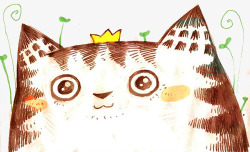 戴王冠的胖猫素材