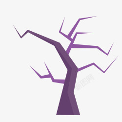 紫色的树干矢量图素材