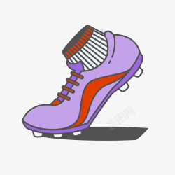 紫色手绘足球鞋元素矢量图素材