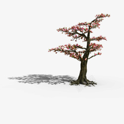 游戏中的3D桃花树素材