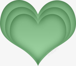 绿色情人节曲线爱心素材