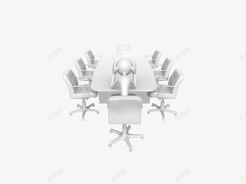 懊悔的白色小人png免抠素材_88icon https://88icon.com 3d小人 会议室 思考 懊悔 白色小人