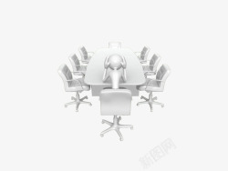 懊悔的白色小人素材