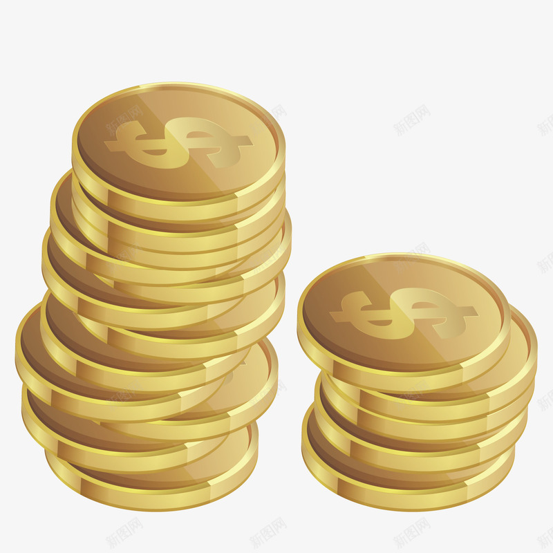 一堆金币png免抠素材_88icon https://88icon.com 3D 装饰 货币 金子