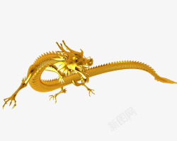 3D金色中国龙素材