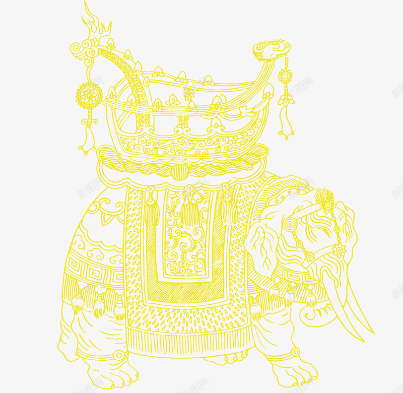 中国古典图案组成的大象矢量图ai免抠素材_88icon https://88icon.com 中国 中国风 传统 古典 图案 大象 如意 矢量图