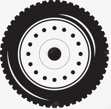 白色波点轮毂轮胎图标图标